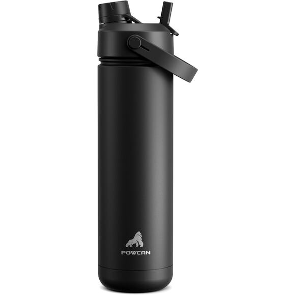 POWCAN 26 oz Insulated Water Bottle with 2-in-1 Straw and Spout Lid(Dark Knight) - Picture 1 of 6